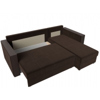 Угловой диван Валенсия Лайт (микровельвет коричневый) - Изображение 3